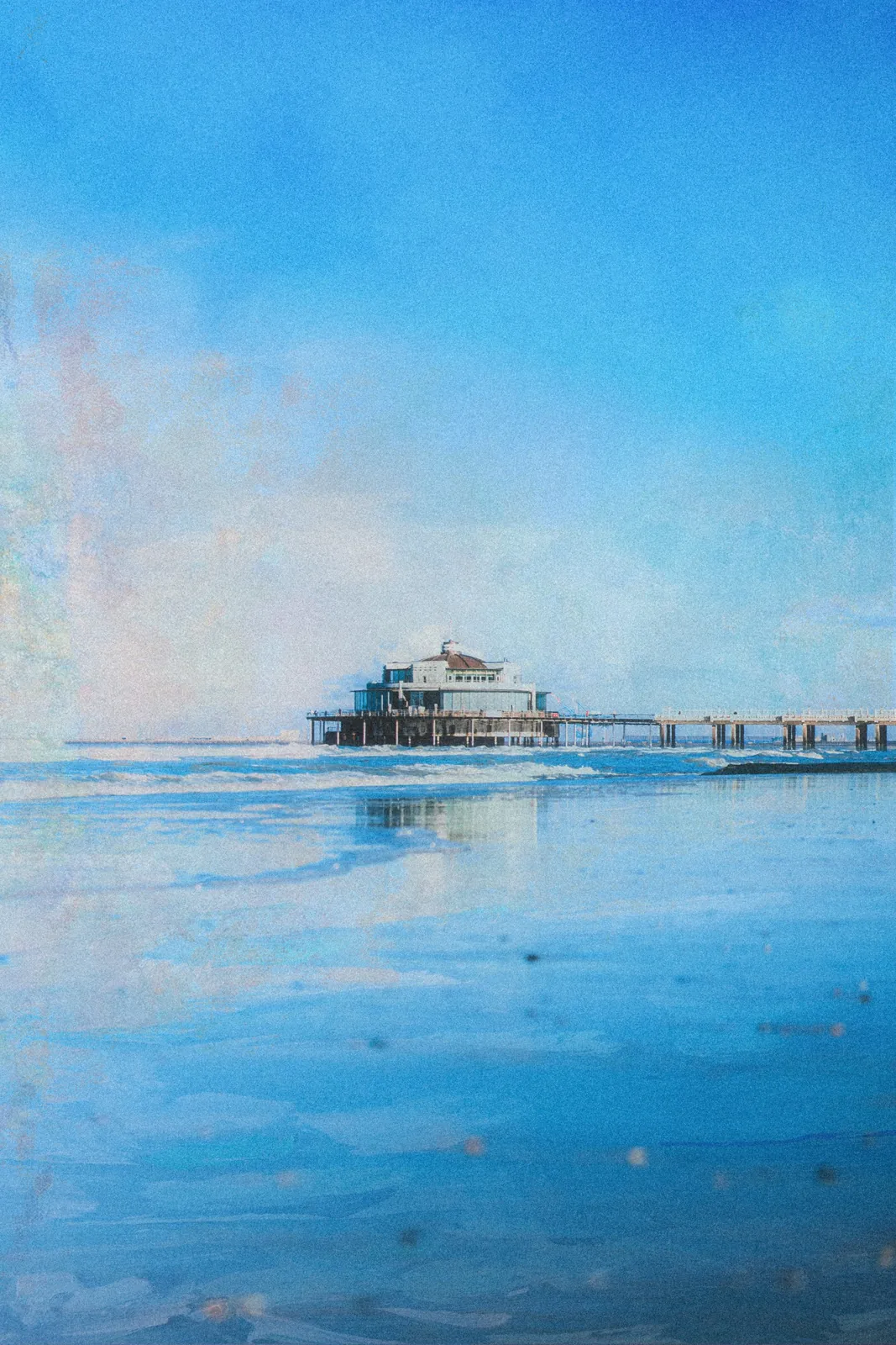 Jetée de Blankenberge, texture peinte / Blankenberge pier, painted texture